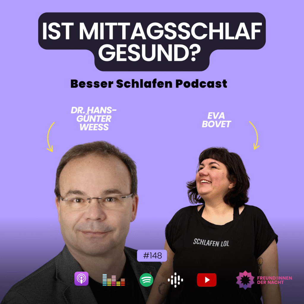 wie wichtig ist der mittagsschlaf?, podcast episode titelbild, eva bovet & Dr. Hans-Günter Weeß